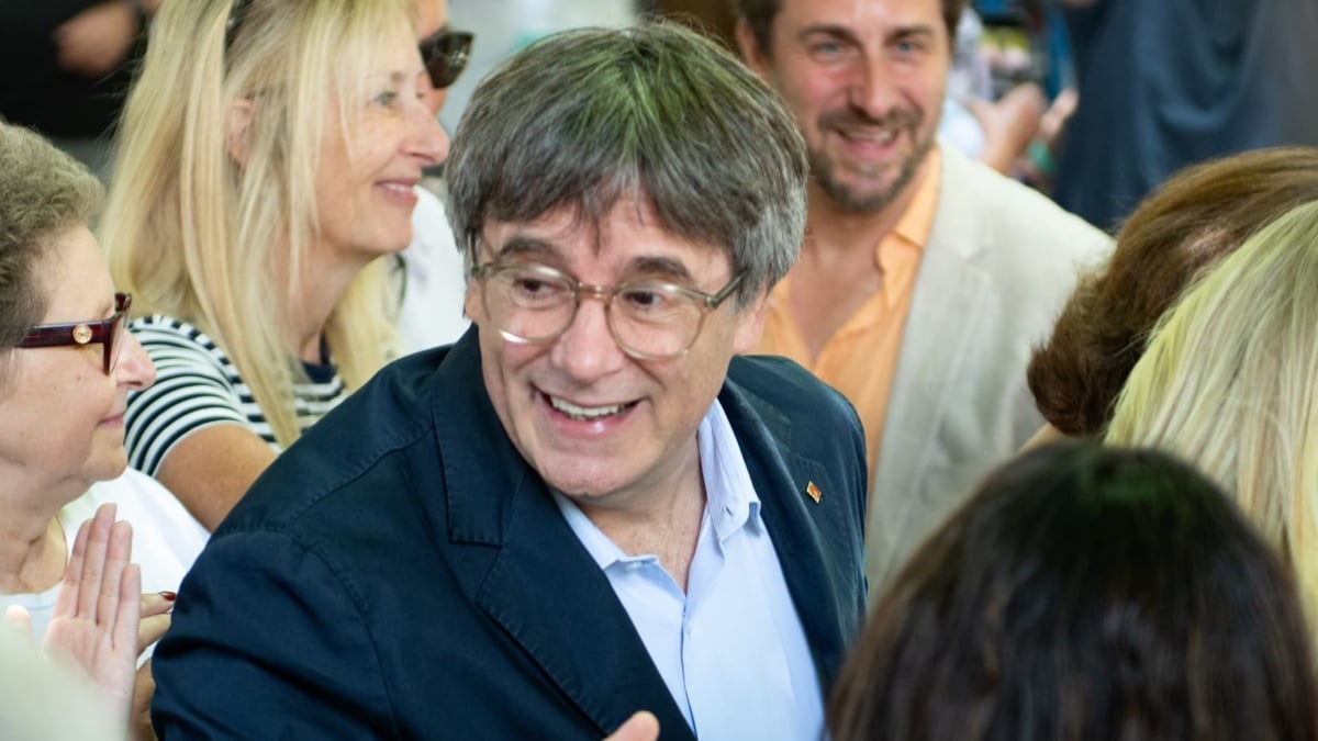 Carles Puigdemont, en el quinto aniversario de la fundación de Junts.