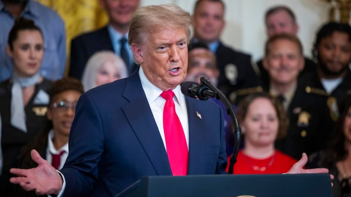 El presidente estadounidense, Donald Trump, habla en un evento sobre su ley ómnibus el pasado 26 de junio en la Casa Blanca.