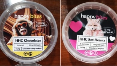 La marca Happy Bites vende productos con presencia de cannabinoides