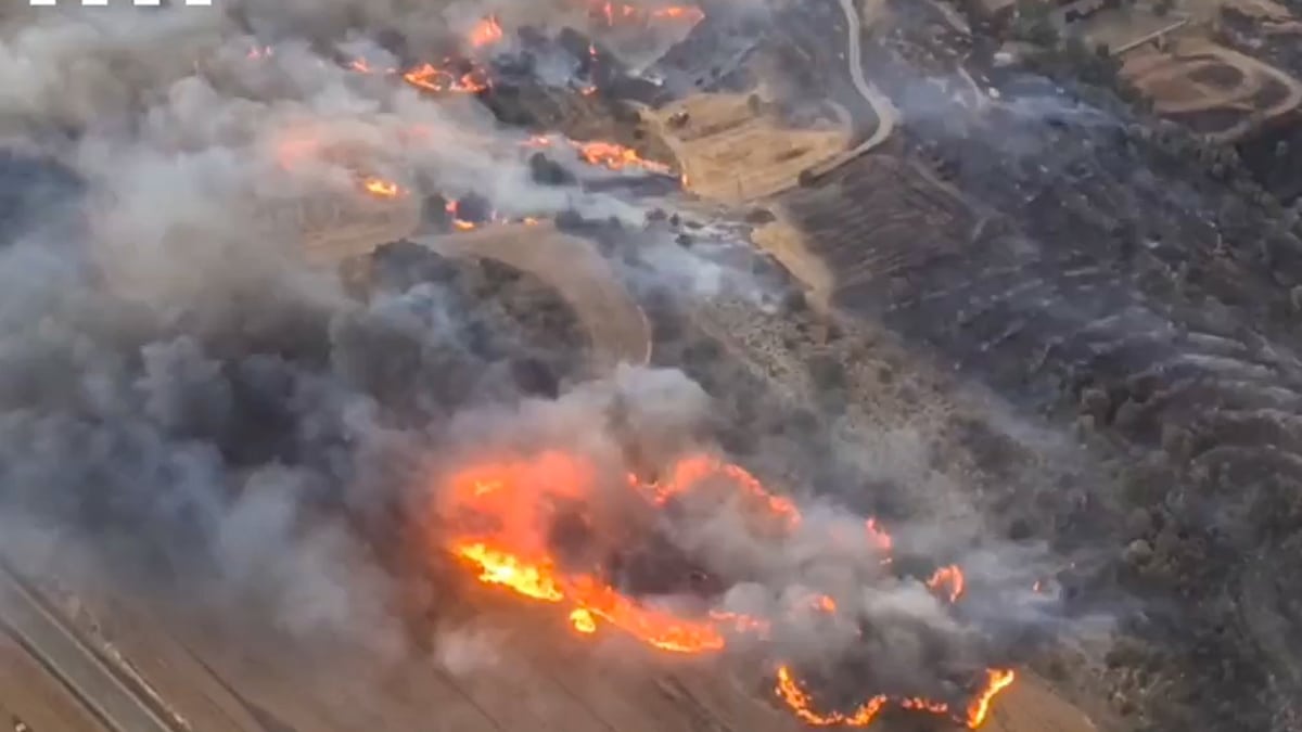 Imagen de los Bomberos de la Generalitat en los incendios simultáneos de Cataluña