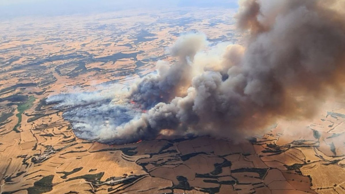 Los Bomberos de la Generalitat afrontan la extinción de dos incendios simultáneos en la comarca de la Segarra, el de Torrefeta i Florejacs que afecta a una superficie de unas 5.000 hectáreas, mientras que el de Sanaüja afecta a unas 40 hectáreas.