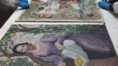 Una pintura inédita de Lola Anglada aparece oculta tras otra obra durante una restauración