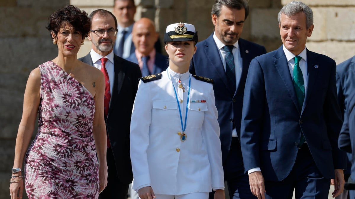 La princesa Leonor, este lunes en la Plaza del Obradoiro tras recibir Medalla de Oro de Galicia.