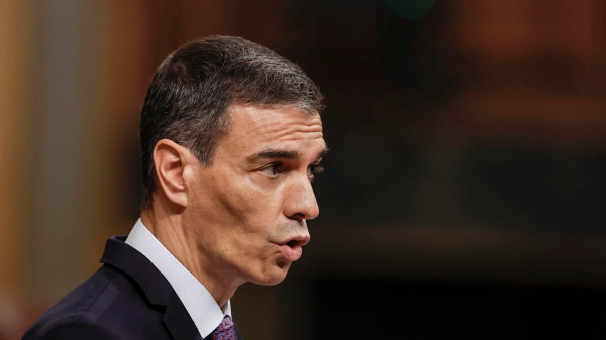 El presidente del Gobierno, Pedro Sánchez, en la comparecencia sobre corrupción de este miércoles en el Congreso