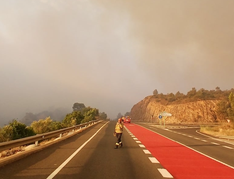 Más de 18.000 personas confinadas por un incendio en Tarragona: "Es difícil de controlar"