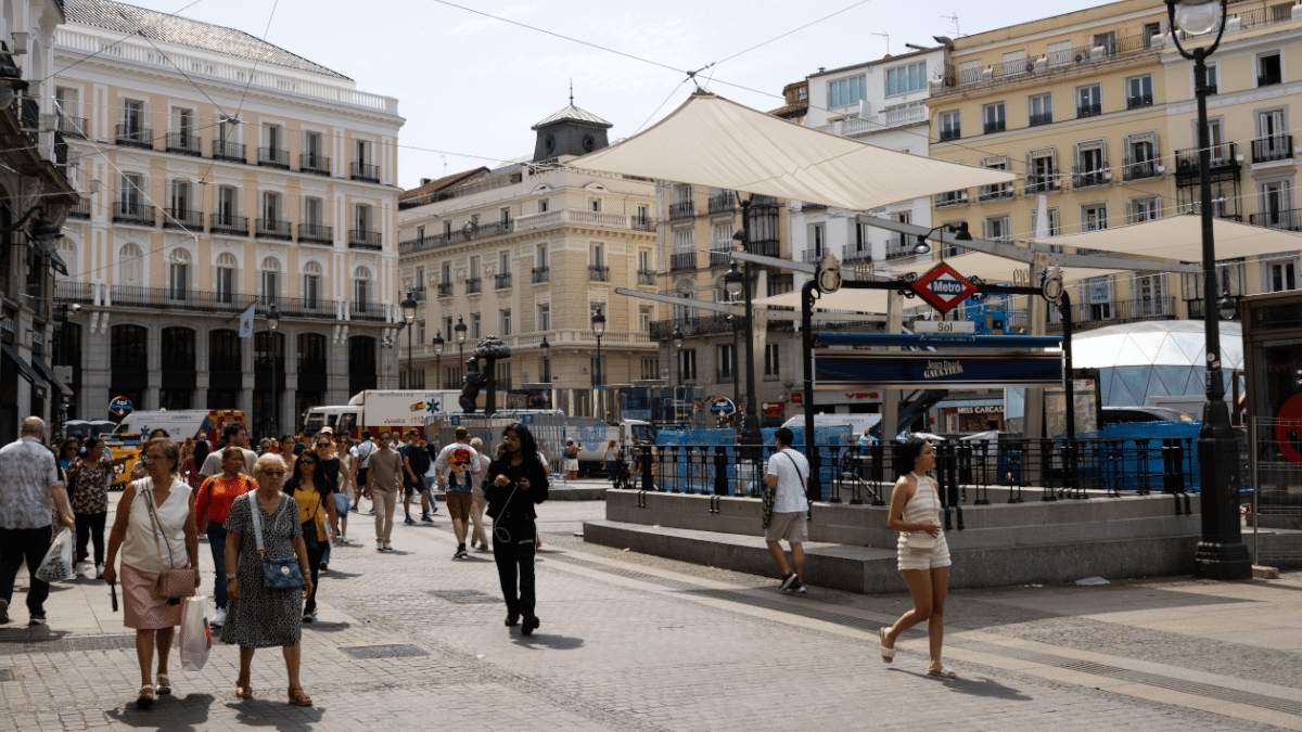 La Puerta del Sol este martes 1 de julio, en plena ola de calor.