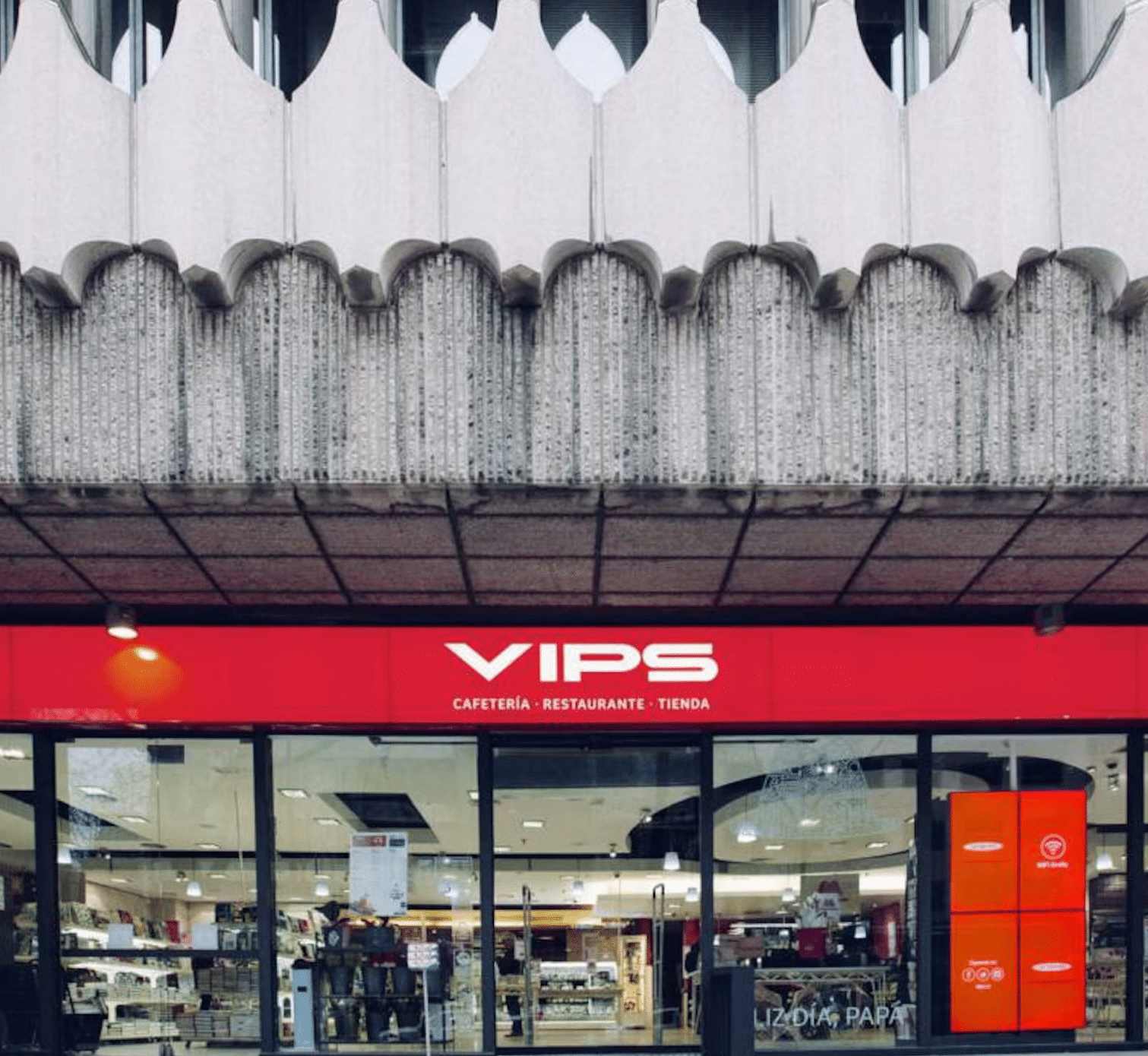 El Vips de Ortega y Gasset con tienda, y el brutalismo de Población Knappe.