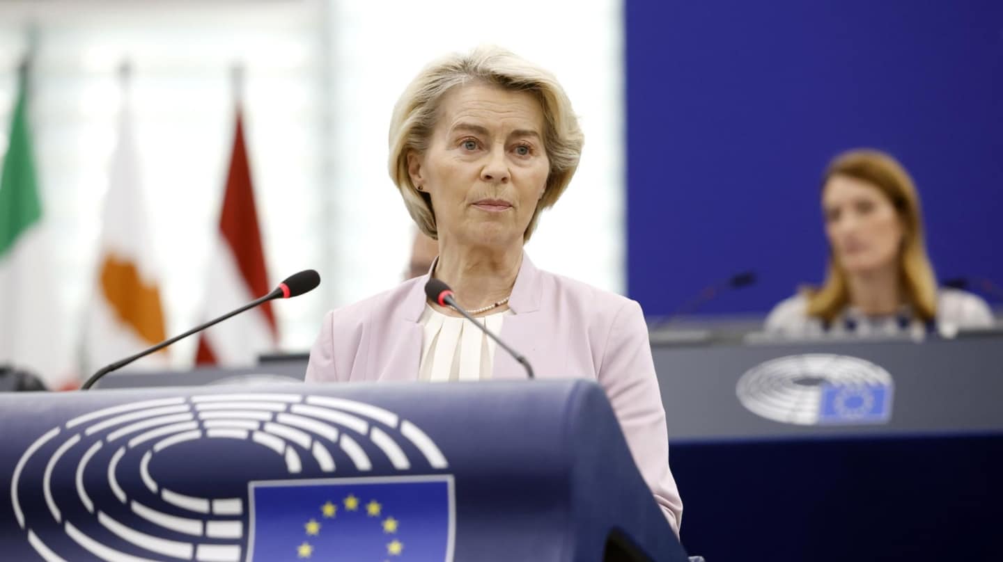 La presidenta de la Comisión Europea, Ursula von der Leyen, en el Parlamento Europeo