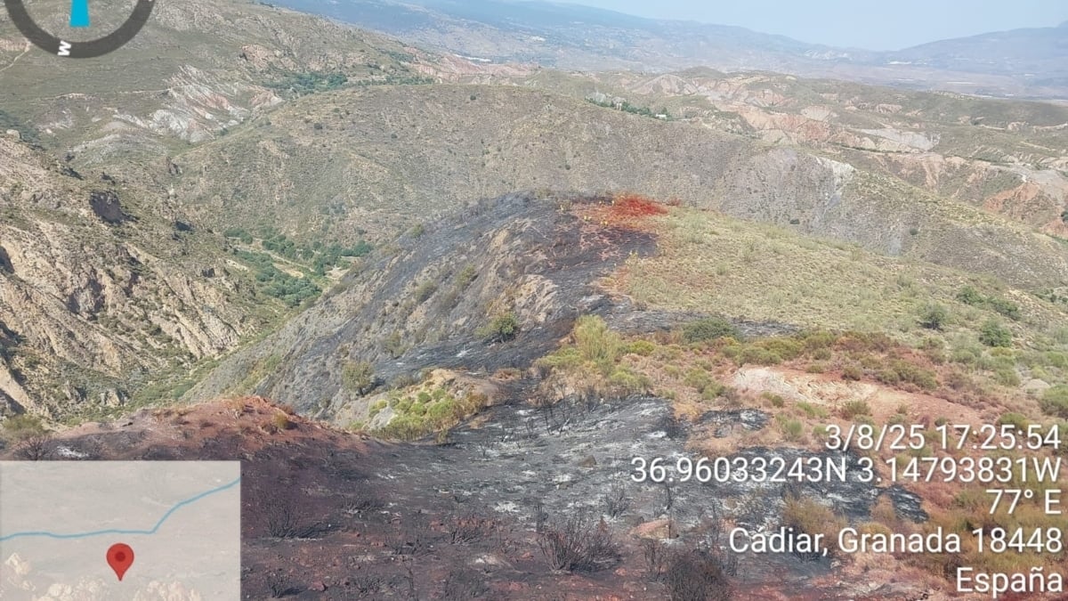 Imagen del incendio forestal de Granada