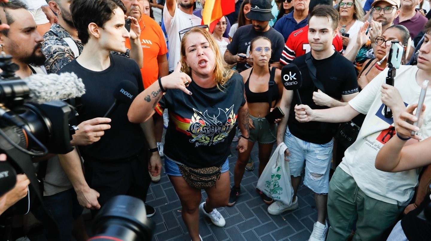 Manifestación no autorizada y promovida por grupos de ultraderecha en redes sociales el 15 de julio en Torre Pacheco, Murcia.