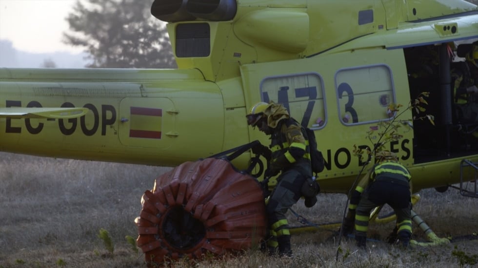 Aterrizaje de emergencia de una aeronave de extinción en Zamora, sin daños personales