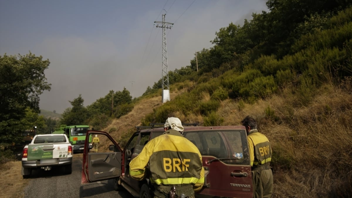 Bomberos forestales de la BRIF colaboran volutariamente en la extinción del incendio forestal