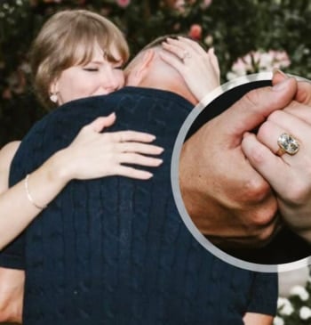Taylor Swift y Travis Kelce en su pedida de matrimonio