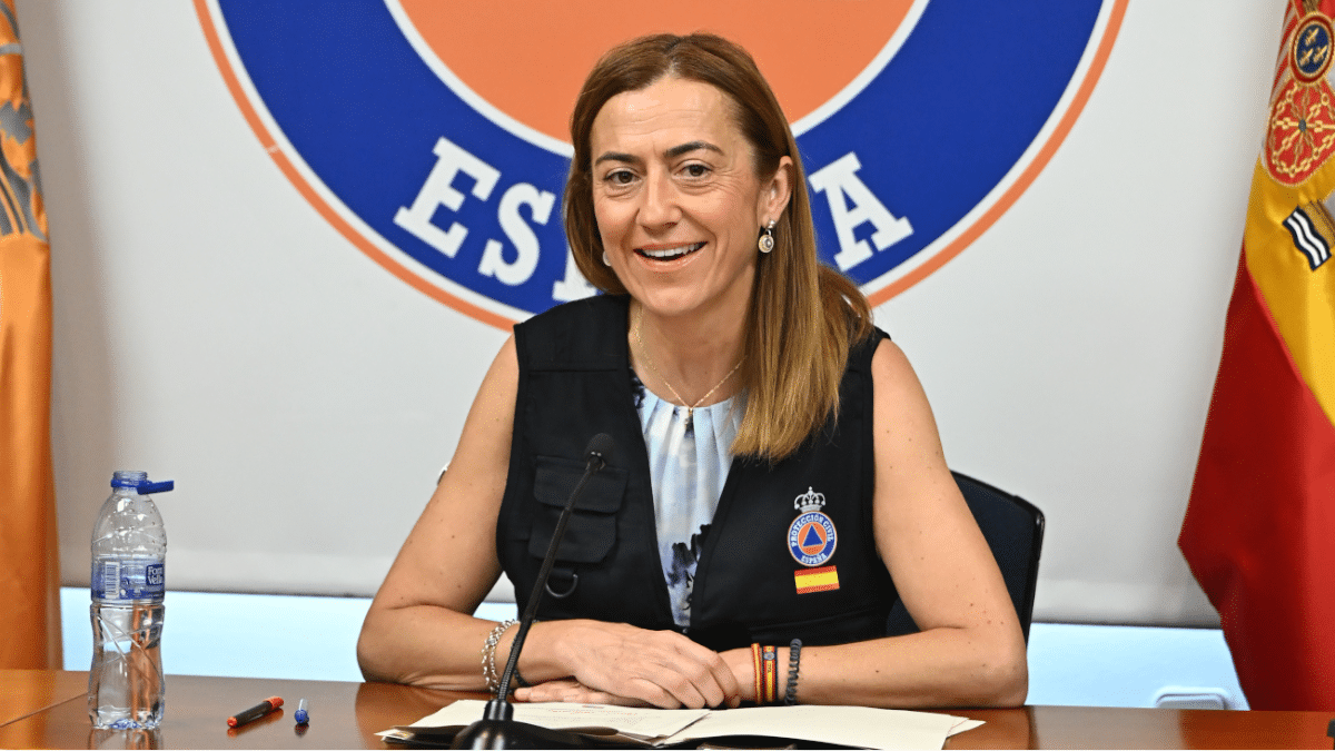 La directora general de Protección Civil, Virginia Barcones, este sábado tras la reunión del CECOD.