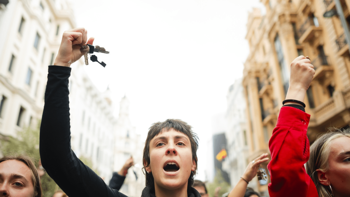 Manifestación por la vivienda en Madrid el pasado mes de abril.