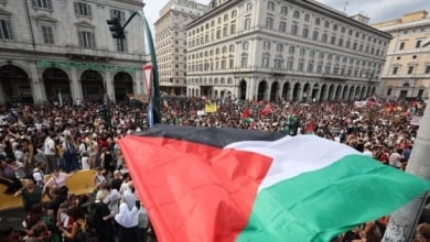 Decenas de miles de italianos se suman a una huelga general por Palestina