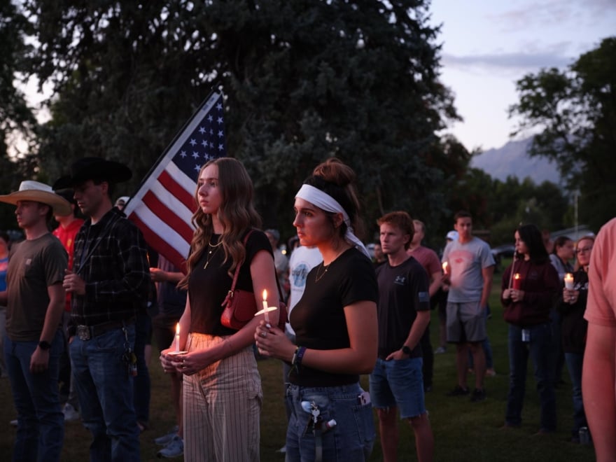 Vigilia por Charlie Kirk en Provo, Utah.