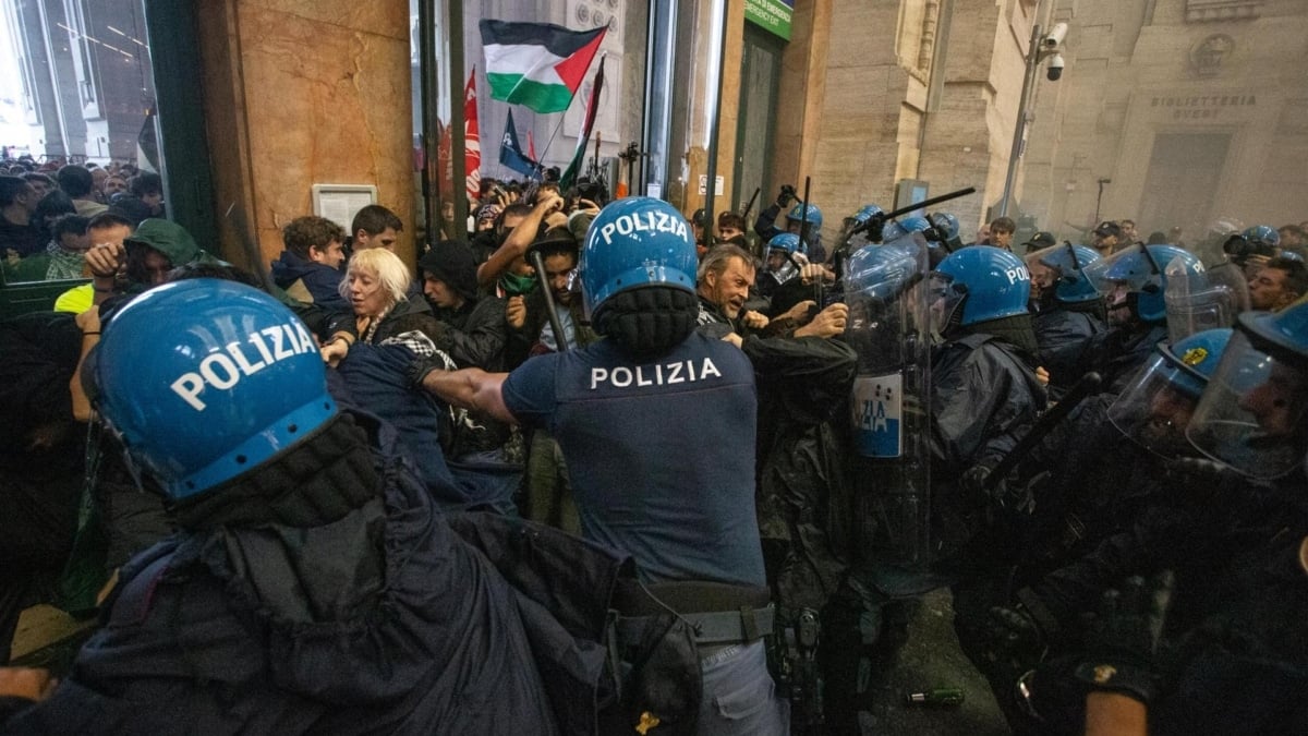 Batalla campal en la estación central de Milán: 60 policías heridos en la protesta contra Israel