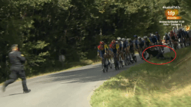 Un manifestante pro-Palestina provoca la caída de dos ciclistas en la Vuelta a España