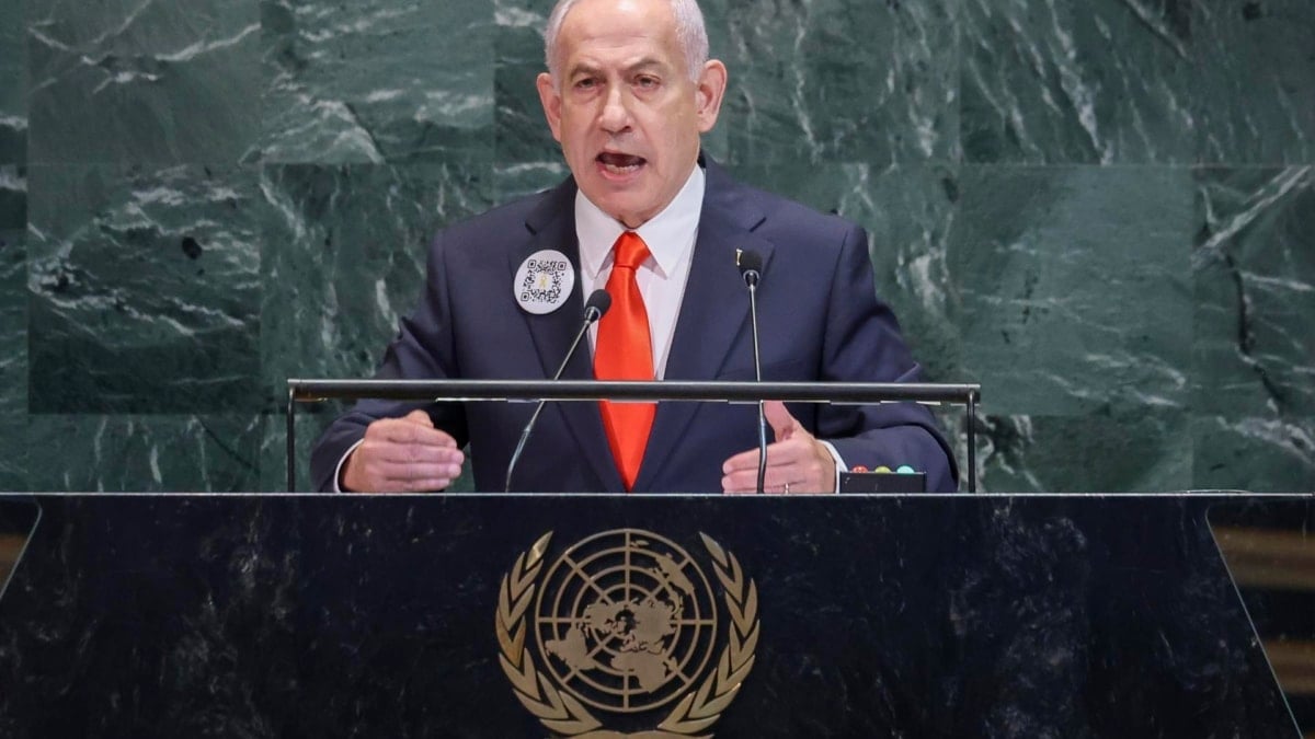 Netanyahu presume de "logros" en la ONU entre abucheos y la salida de decenas de asistentes: "Israel debe terminar su trabajo en Gaza"