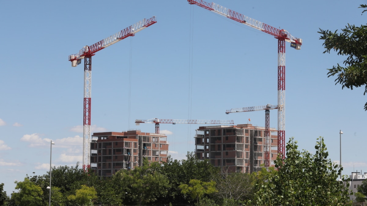 Edificio en construcción en Madrid.
