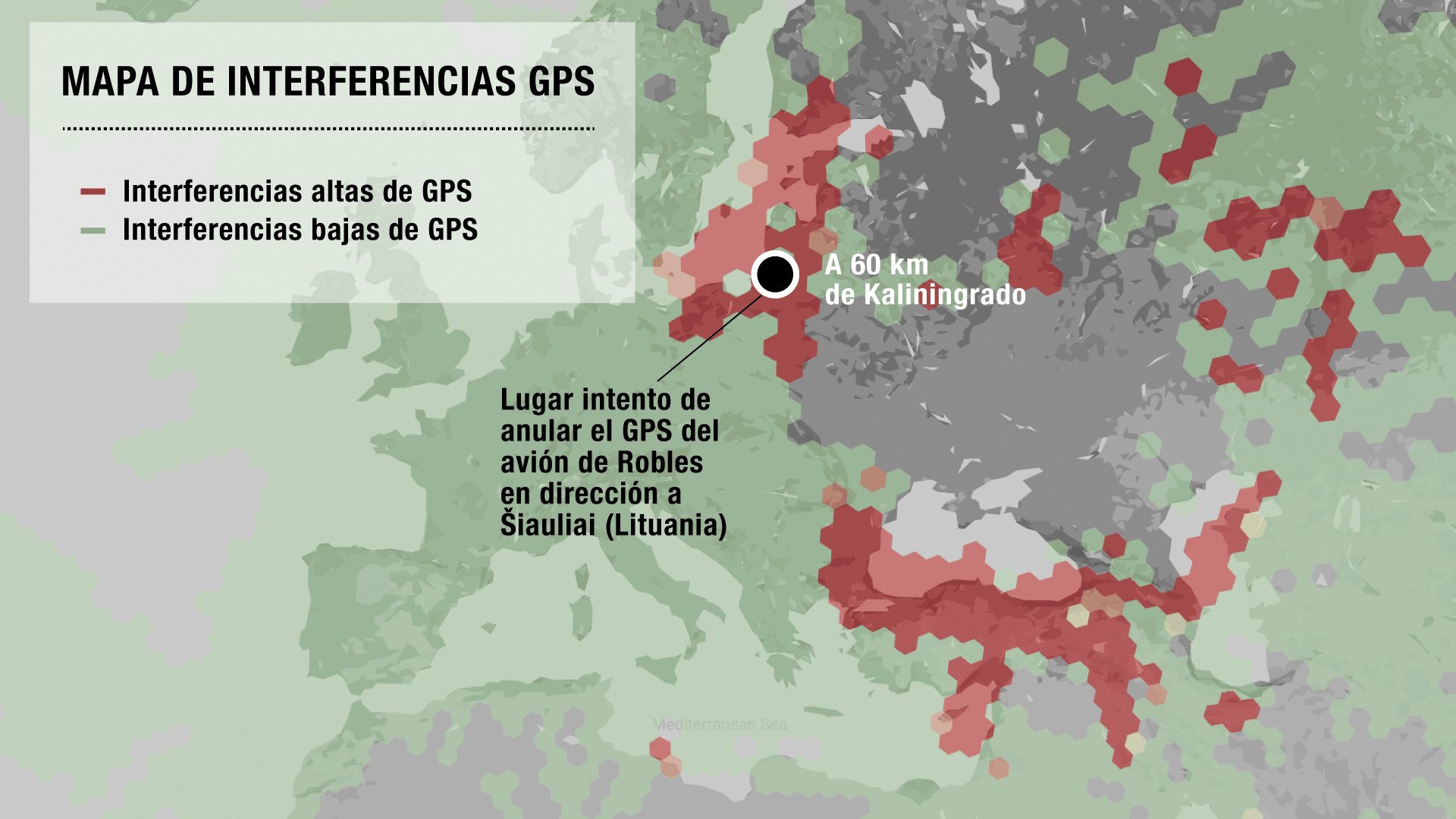 Mapa localización del intento de sabotaje a Margarita Robles en Kaliningrado