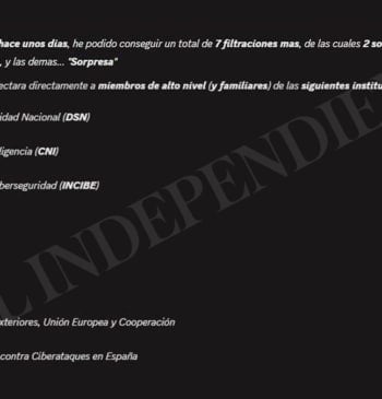 El 'hacker' que investiga la Audiencia Nacional amenazó con publicar más datos [...]