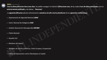 El 'hacker' que investiga la Audiencia Nacional amenazó con publicar más datos del CNI, Interior y de Seguridad Nacional