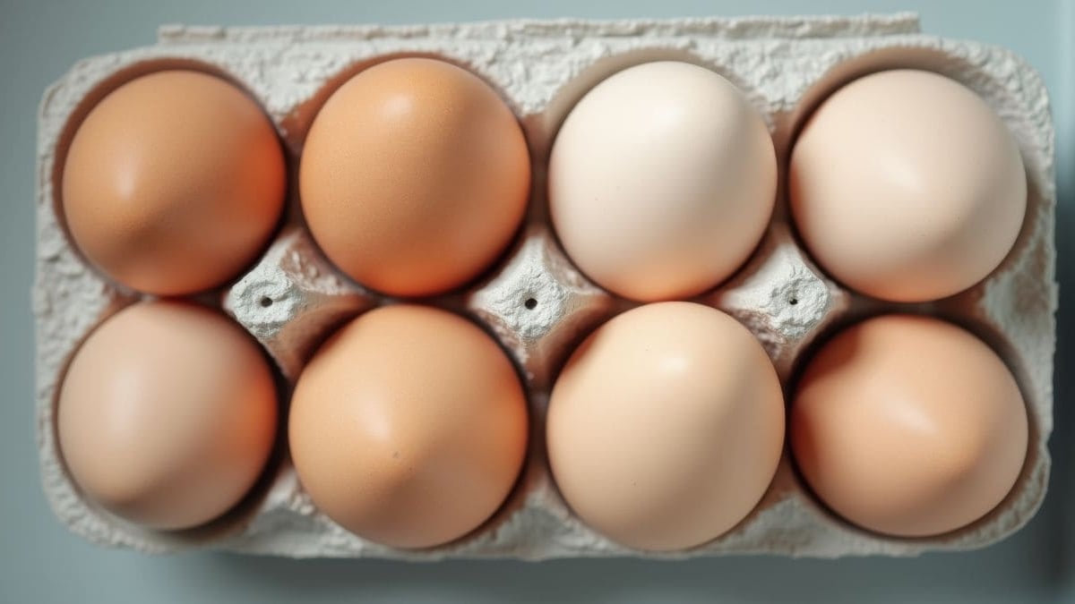 Huevos blancos marrones