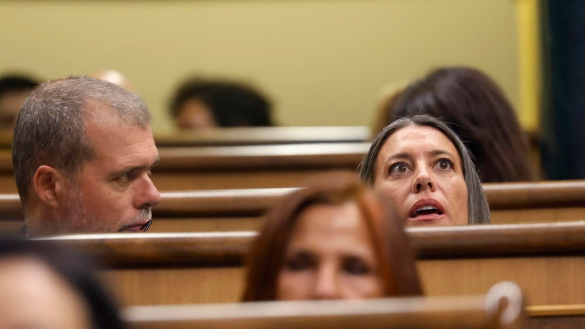La portavoz de Junts en el Congreso, Mìriam Nogueras, junto a su compañero Josep Maria Cruset, este martes en el pleno