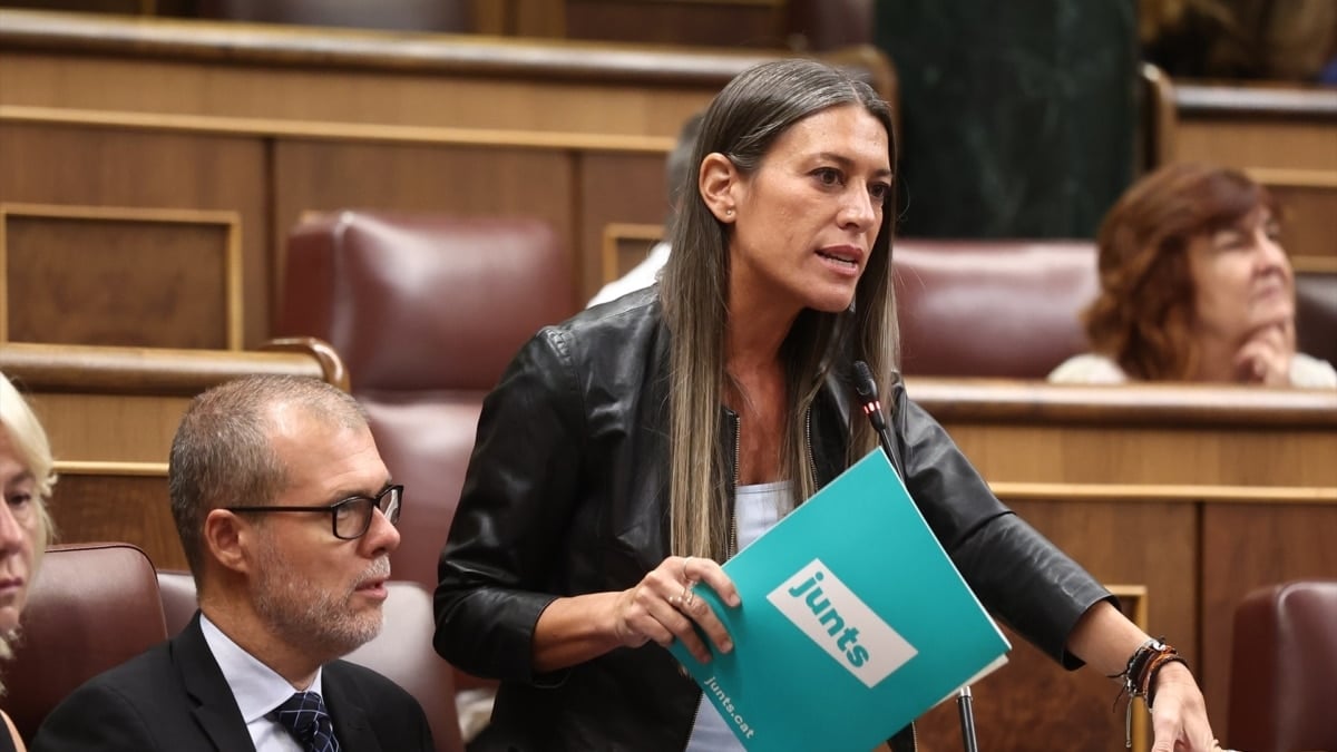 La portavoz de Junts en el Congreso de los Diputados, Mìriam Nogueras, durante un pleno de control al Gobierno en el Congreso