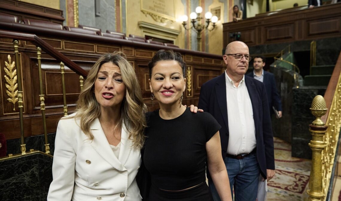 Yolanda Díaz y Sira Rego, en el Congreso.