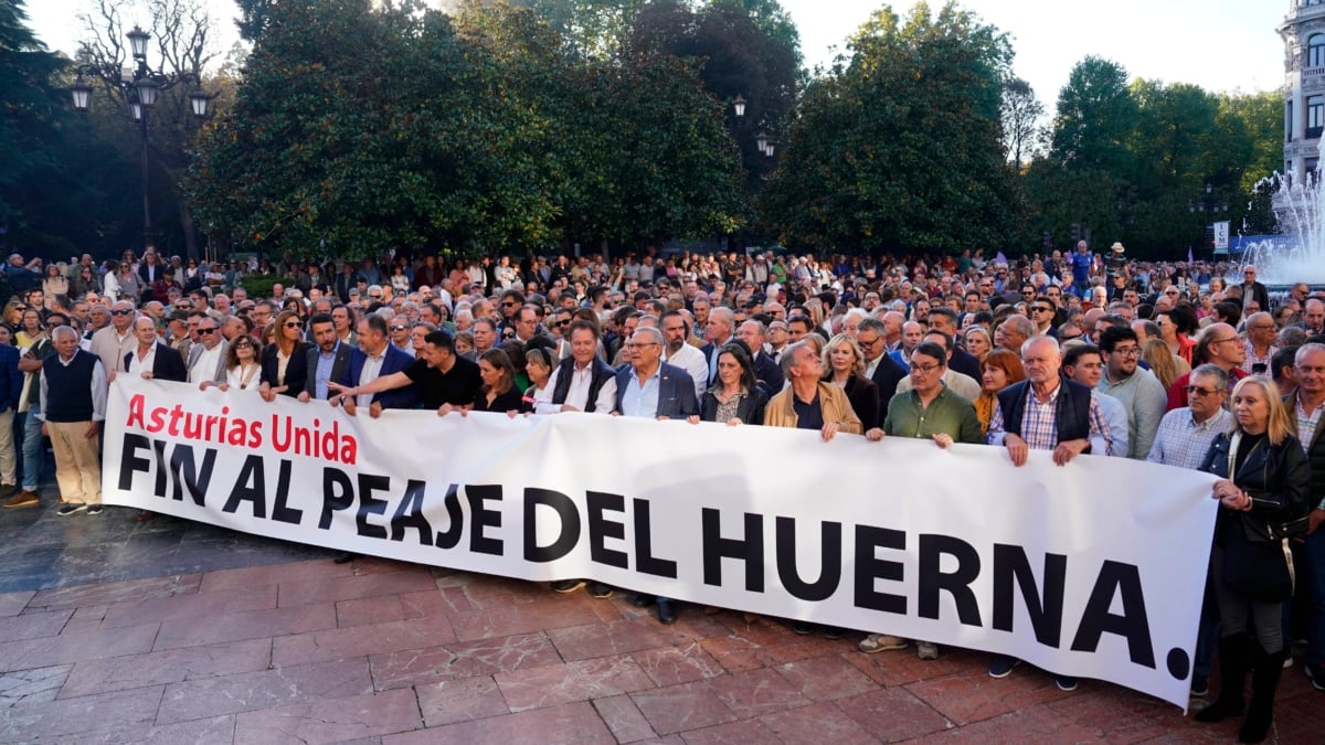 Manifestación en Oviedo contra el peaje del Huerna.