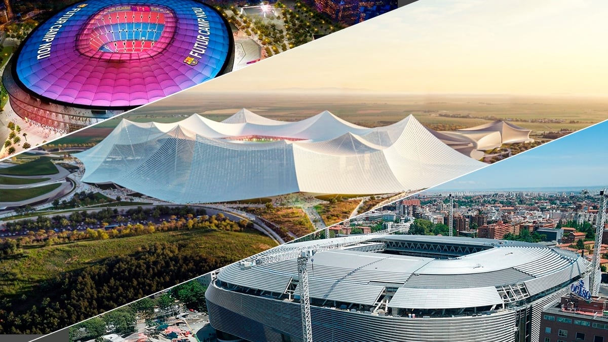 Montaje de los 3 estadios que "pelean" por ser sede de la final del Mundial