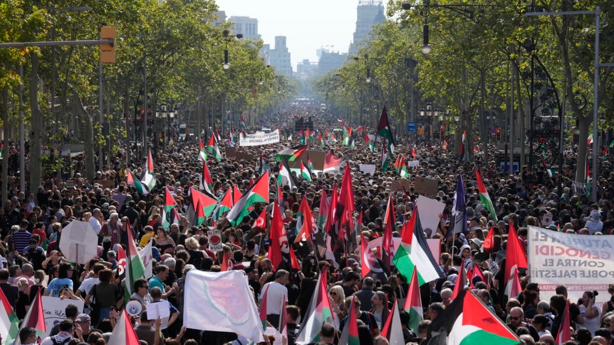 Gran manifiestación en Barcelona en apoyo a Palestina