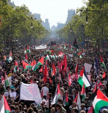 Gran manifiestación en Barcelona en apoyo a Palestina