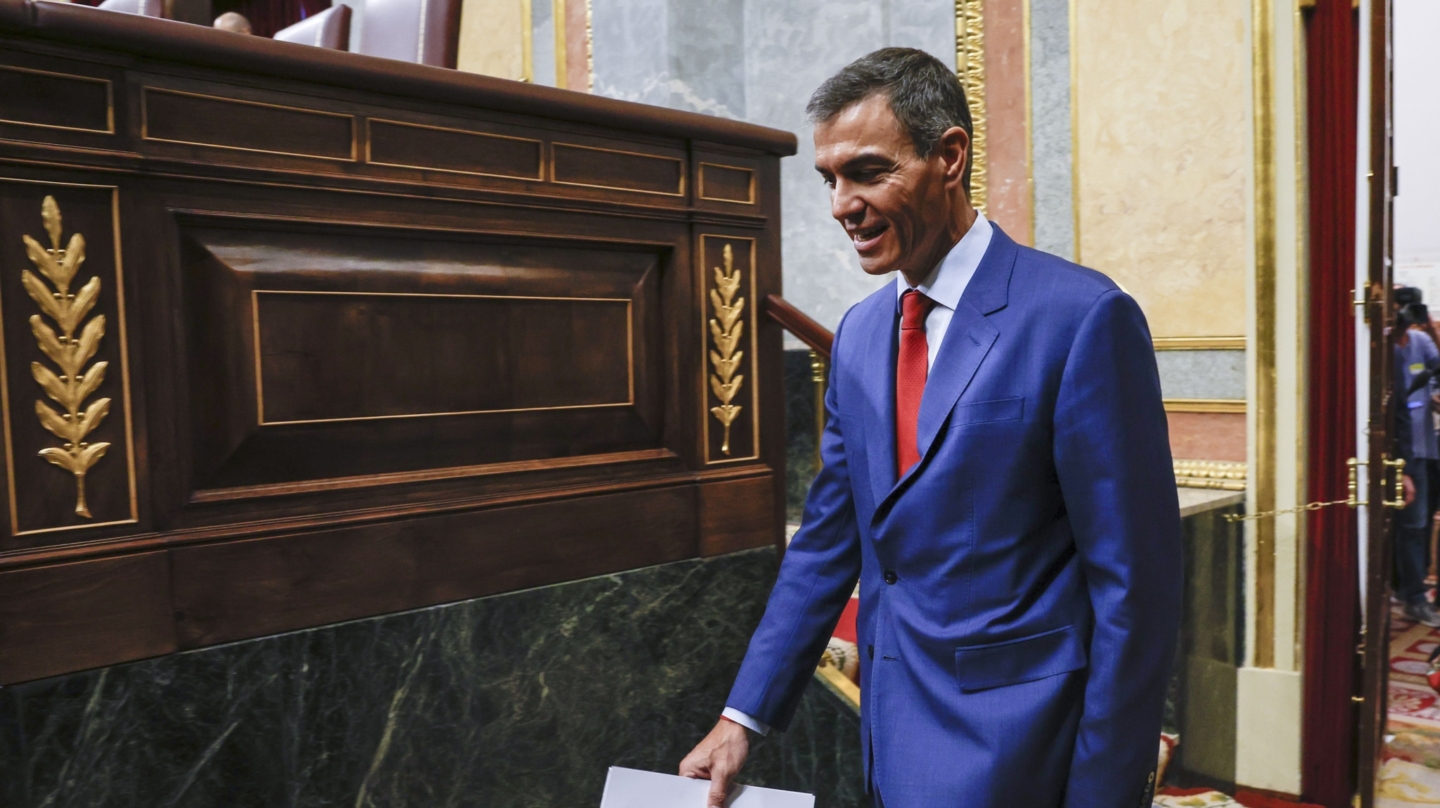El presidente del Gobierno, Pedro Sánchez, a su llegada a la sesión de control al Gobierno del pasado 8 de octubre de 2025 en el Congreso.