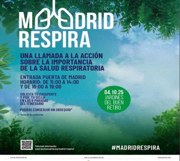 La Fundación Jiménez Díaz participa un año más en Madrid Respira, iniciativa de Neumomadrid y el Ayuntamiento para concienciar sobre la salud respiratoria
