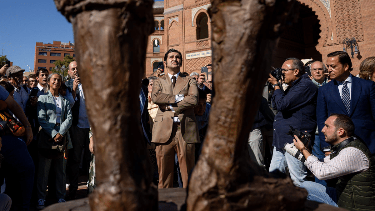 El diestro Morante de la Puebla, este sábado durante la inauguración de la estatua de Antoñete.