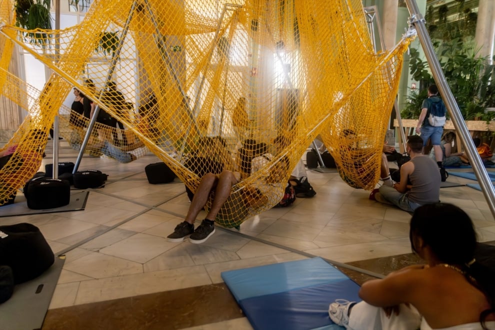 Refugio Climático en el Círculo de Bellas Artes de Madrid, durante el verano de 2025, en Madrid.