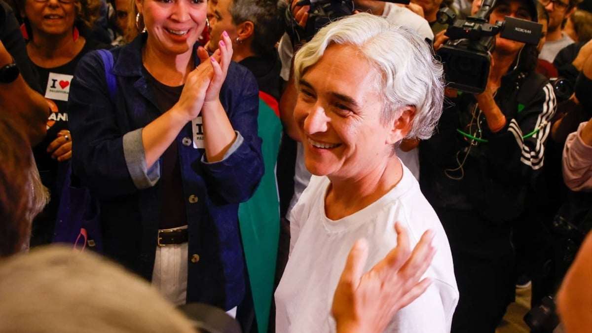 Ada Colau, a su llegada al aeropuerto de Barcelona.