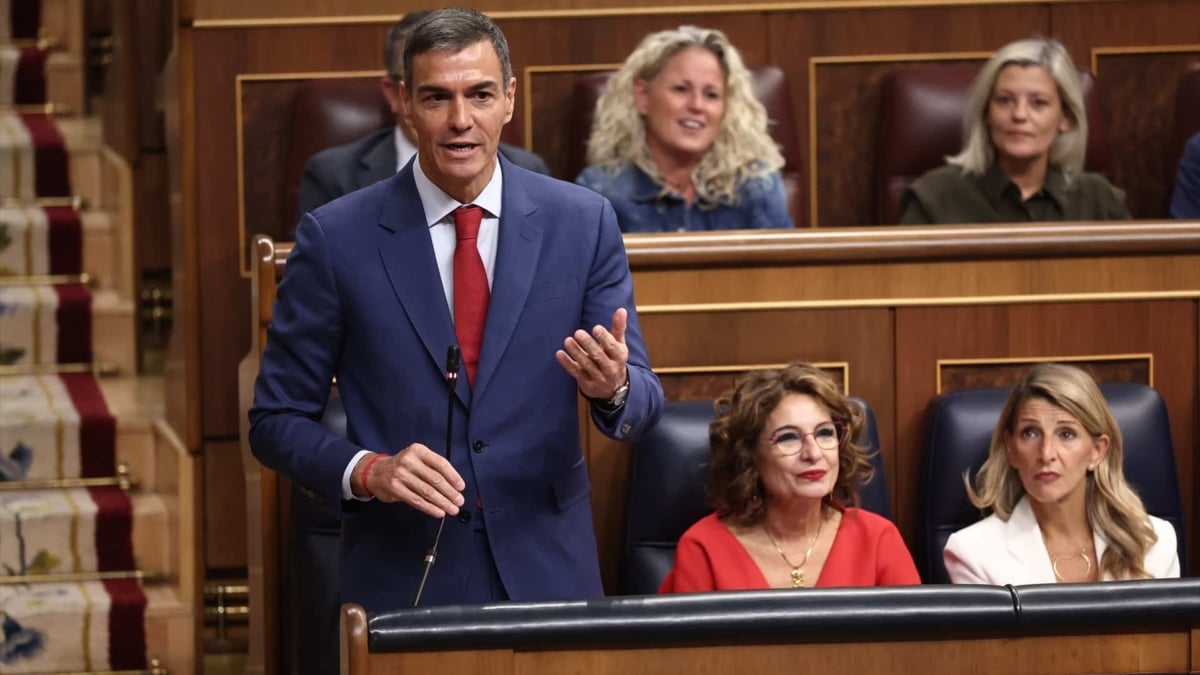 El presidente del Gobierno, Pedro Sánchez, durante una sesión de Control al Gobierno, en el Congreso de los Diputados.