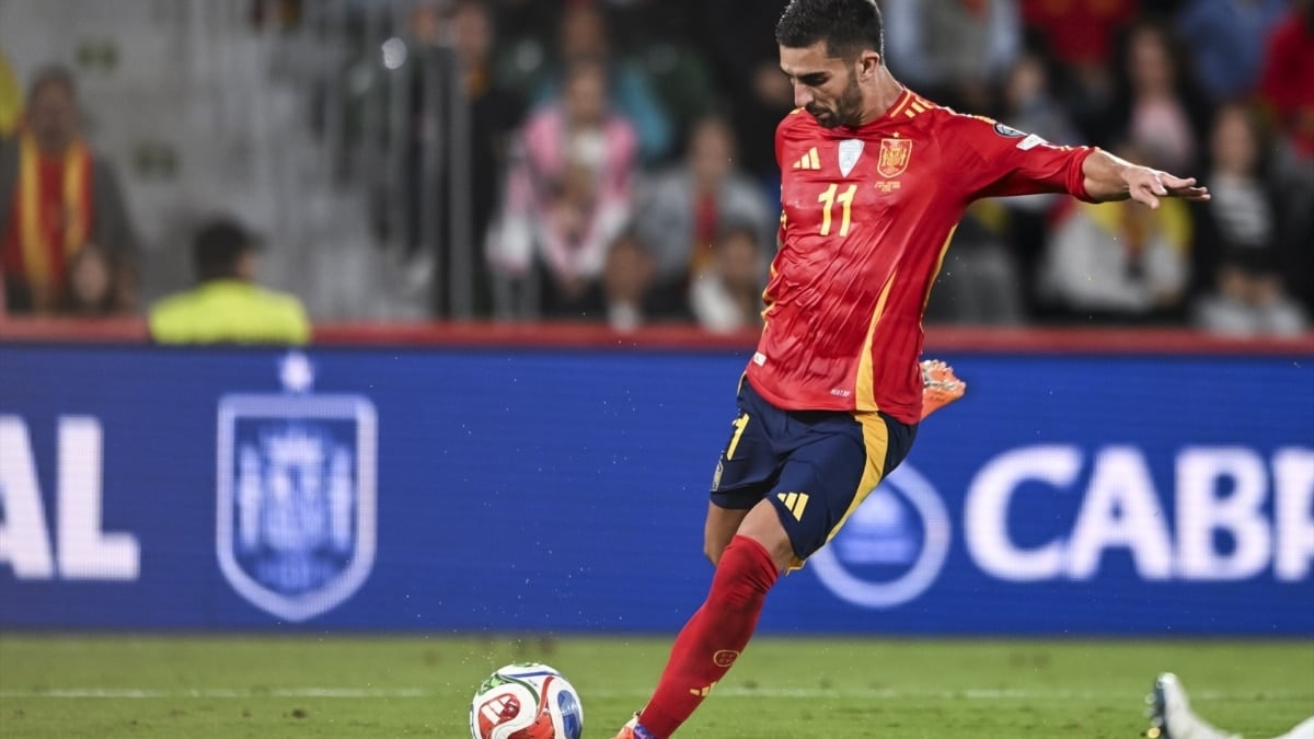 Ferrán Torres en el partido frente a Georgia el pasado sábado