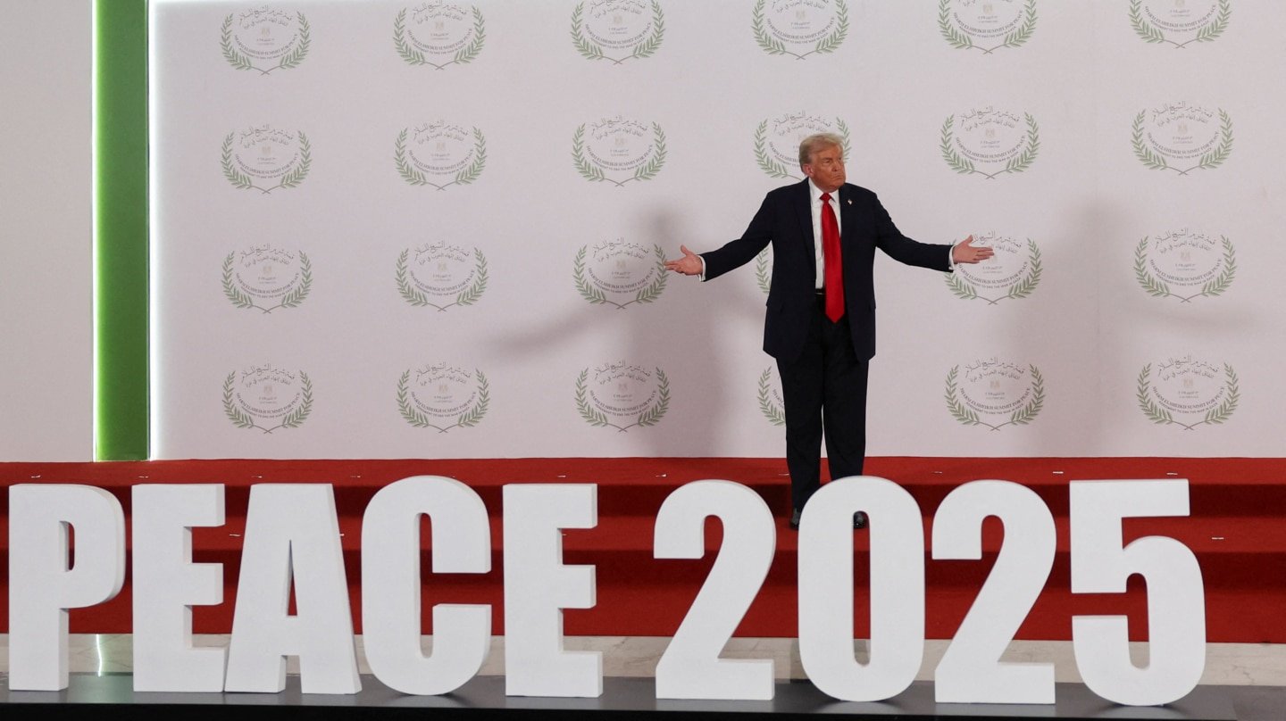 Donald Trump en la ceremonia de Sharm el Sheij