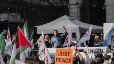 Personalidades de la cultura y la política se movilizan en Madrid por una “paz justa y duradera” en Palestina