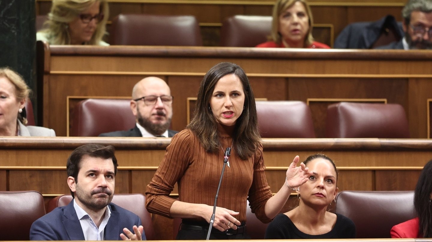 La secretaria general de Podemos, Ione Belarra, durante una sesión de control al Gobierno, el pasado miércoles en el Congreso