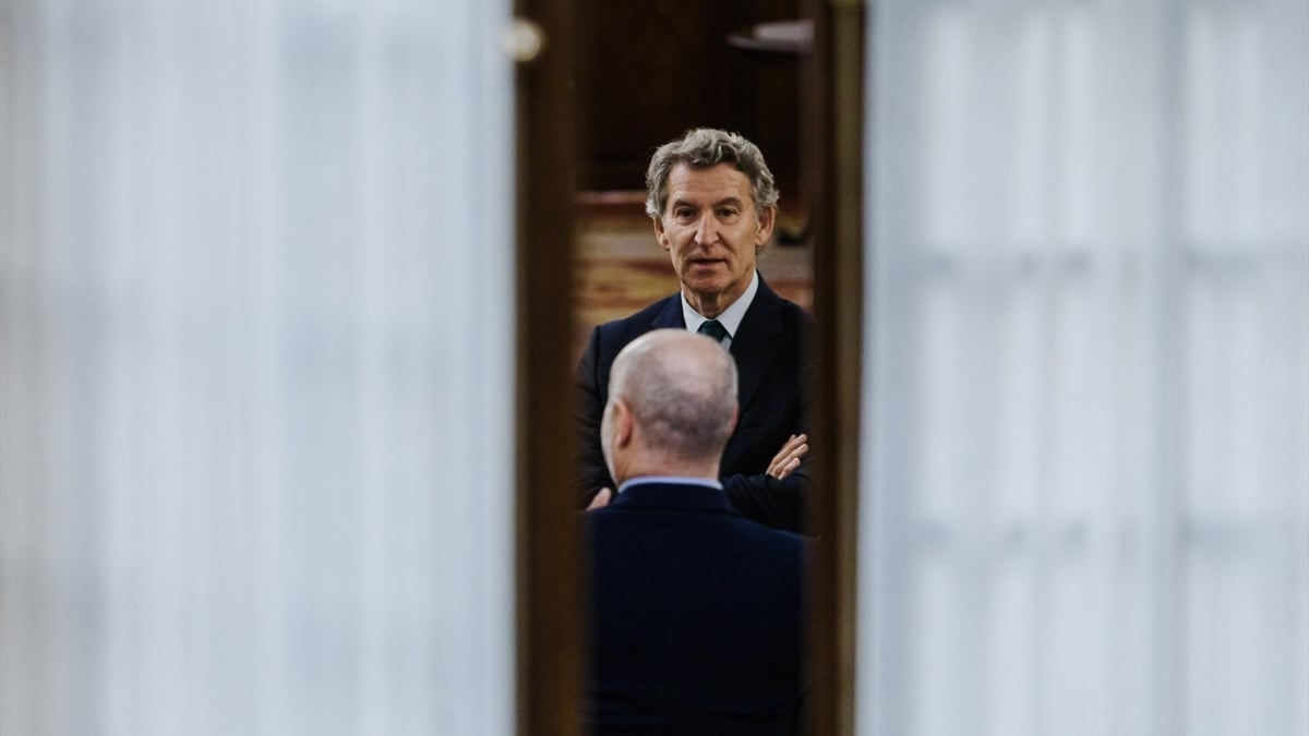El presidente del PP, Alberto Núñez Feijóo, este miércoles en el Congreso