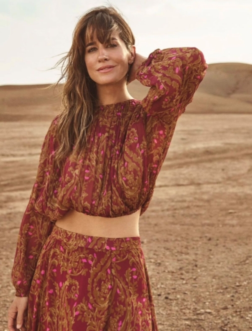 La presentadora Isabel Jiménez para la nueva colección de otoño de Cortefiel