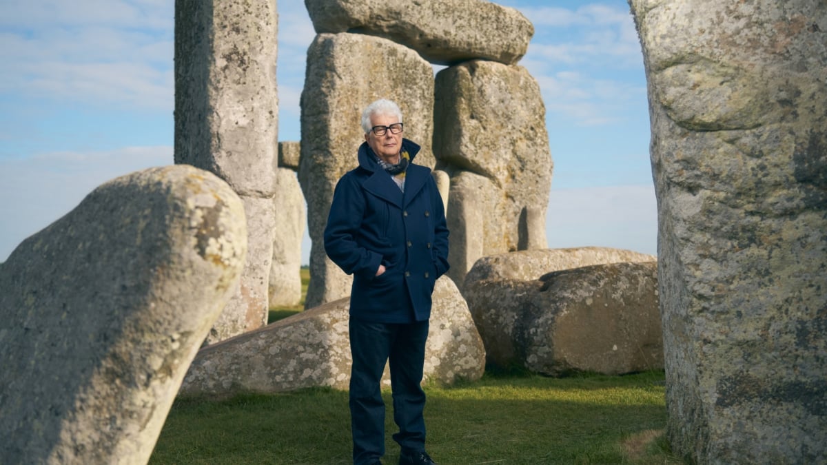 Ken Follett en Stonehenge.