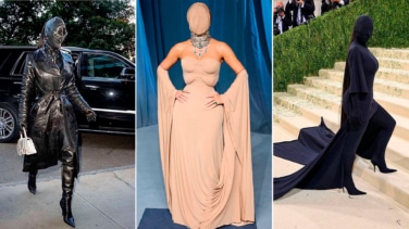 Kim Kardashian desafía las reglas de la moda: tres apariciones, tres máscaras y un solo mensaje